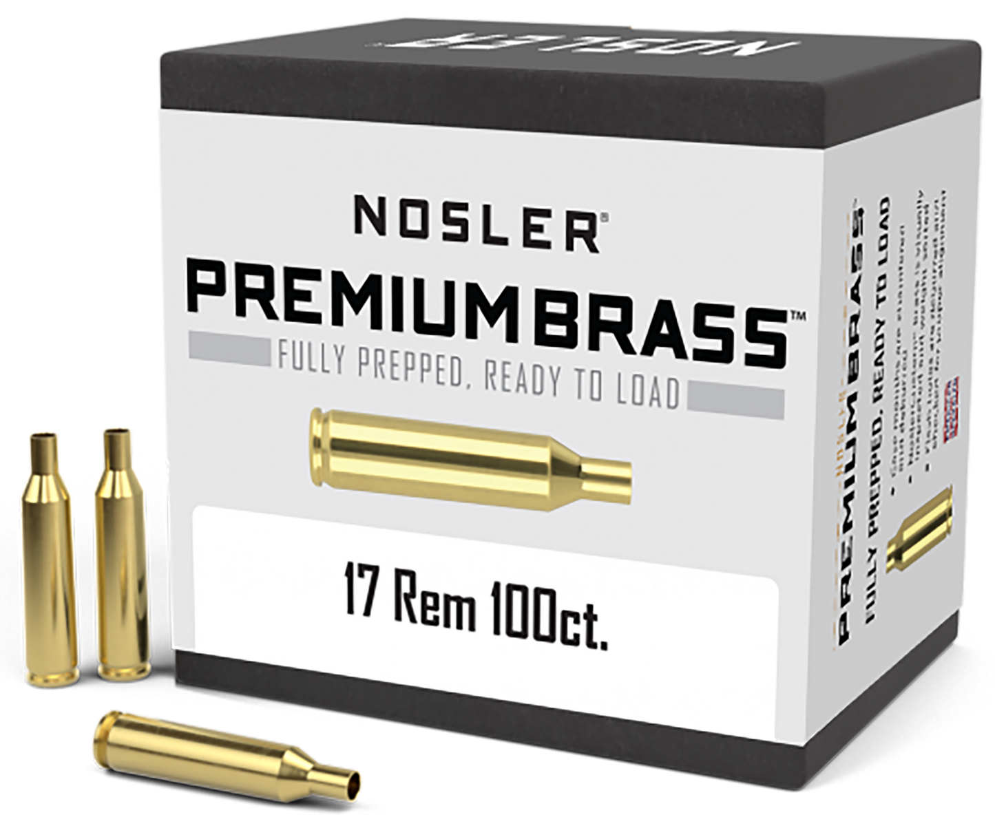 Nosler Unprimed Cases, Nos 10128 Custom Brass 17rem 100