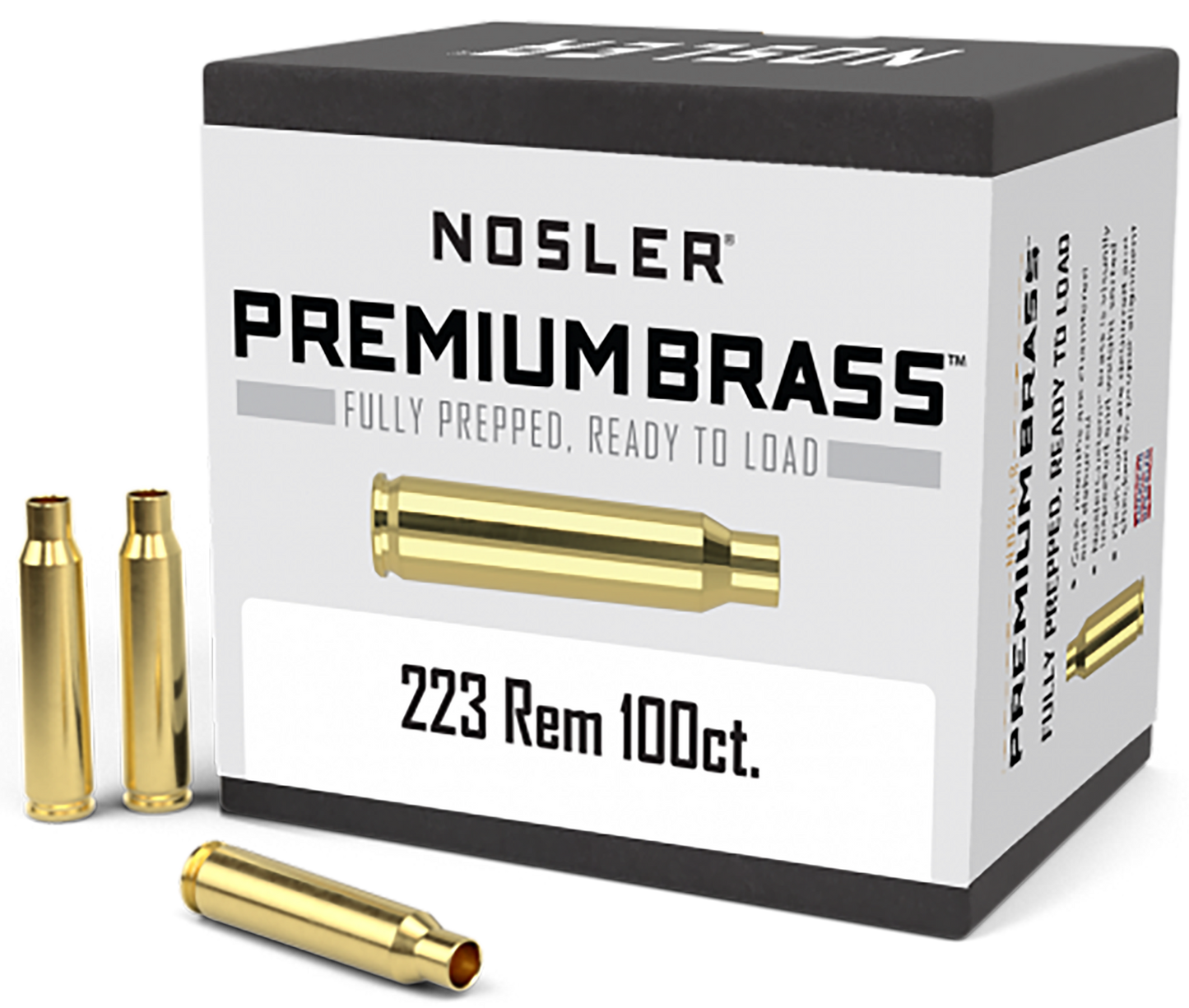 Nosler Unprimed Cases, Nos 10098 Custom Brass 223 Rem 100