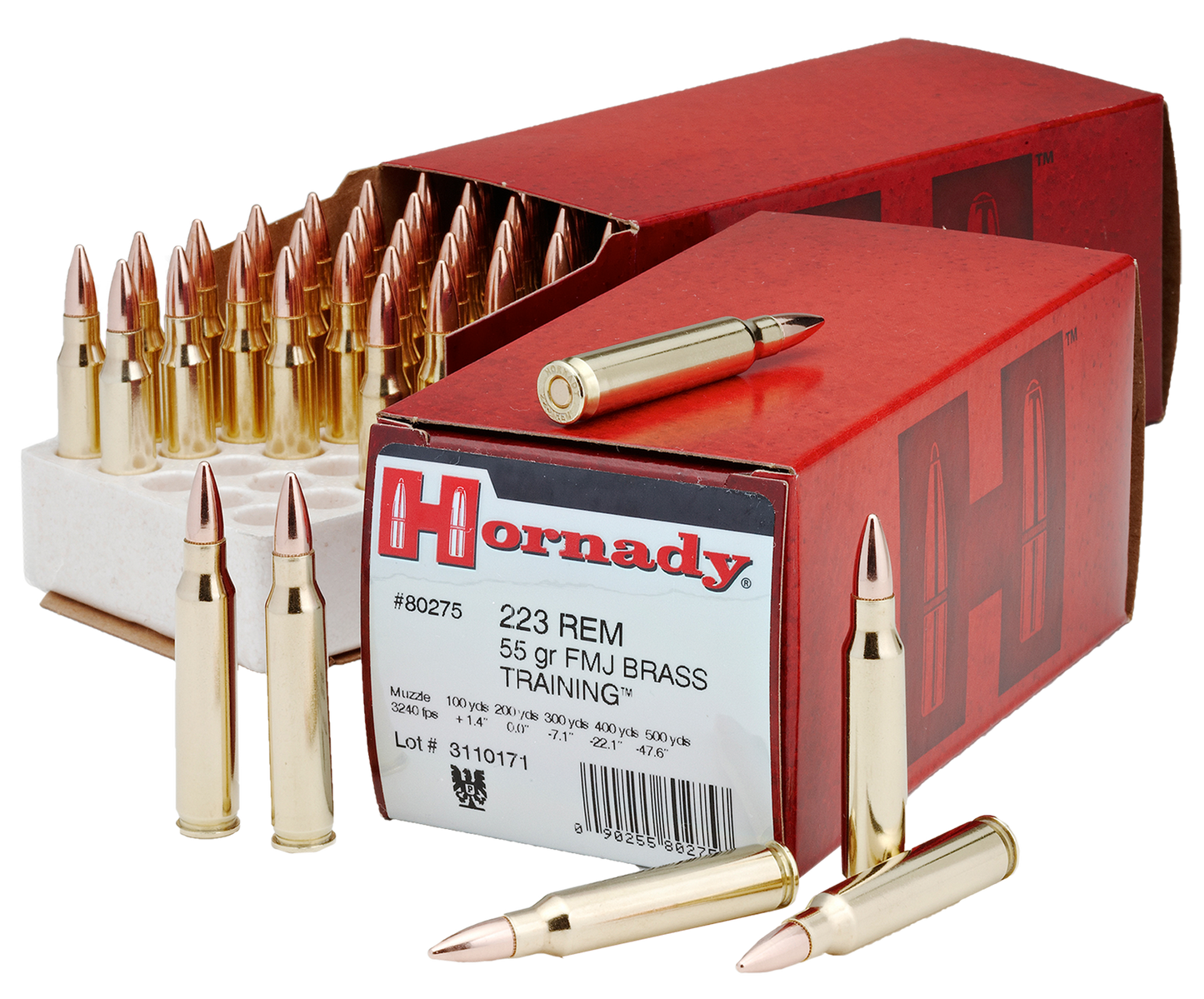 Hornady Custom, Horn 80275 Custom 223 Rem 55 Fmjbt 50/10