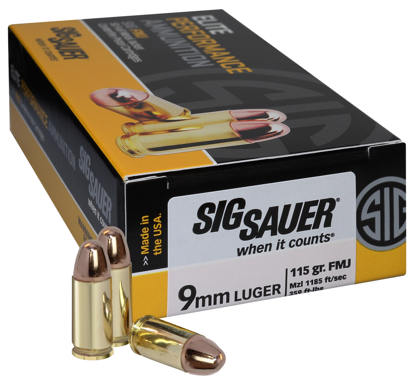 Sig Sauer Elite Ball, Sig E9mmb1-50 9mm 115 Fmj Elite 50/20