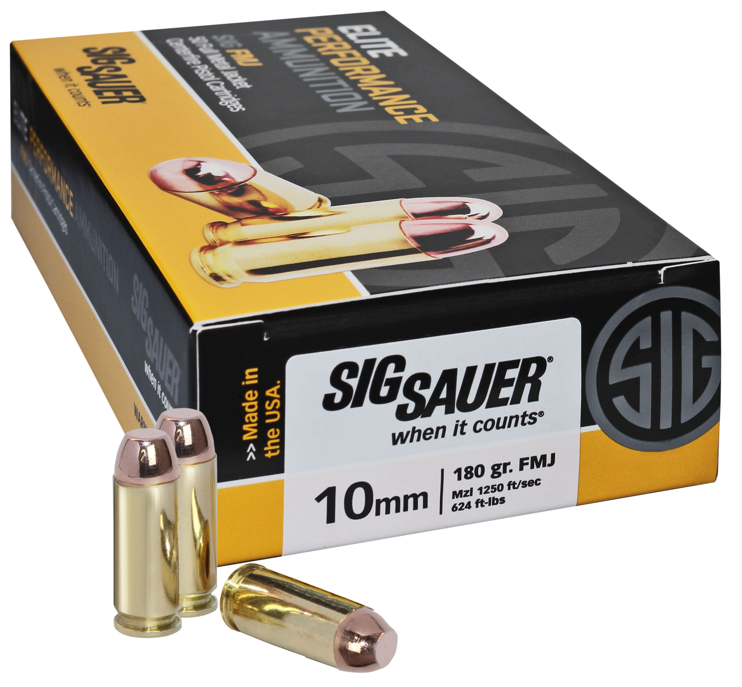 Sig Sauer Elite Ball, Sig E10mb1-50 10mm 180 Fmj Elite 50/20