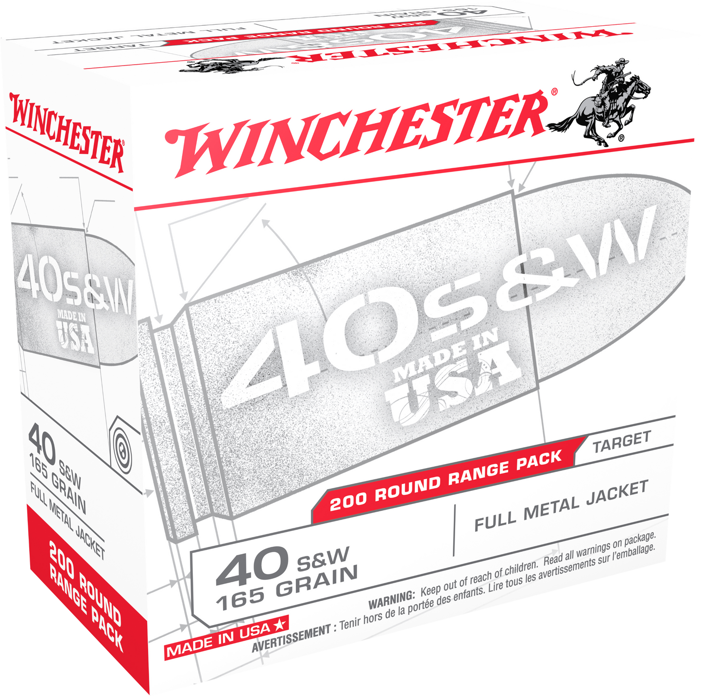 Winchester Ammo Usa, Win Usa40w 40s 165 Fmj 200/03
