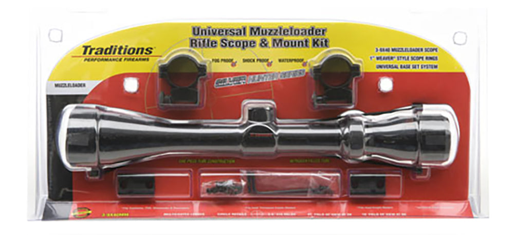 Traditions Muzzleloader, Trad A1171 2pc Base/rings W/3-9x40 Mt