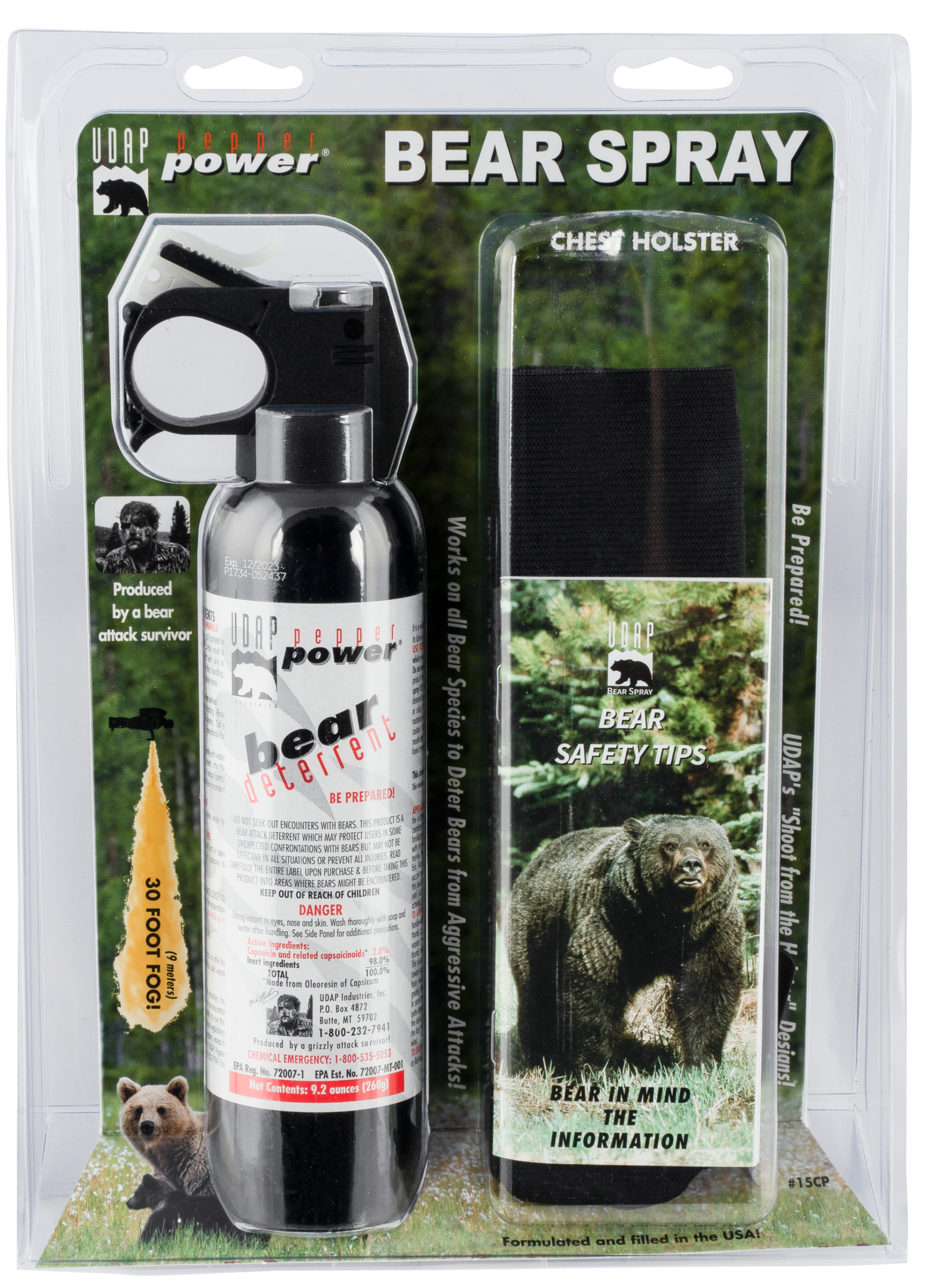 Udap Super Magnum Bear Spray, Udap 15cp Magnum Bear 260g Chest Hls