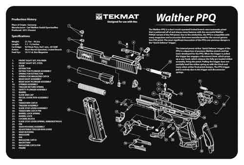 Tekmat Armorers Bench Mat - 11"x17" Walther Ppq Pistol!