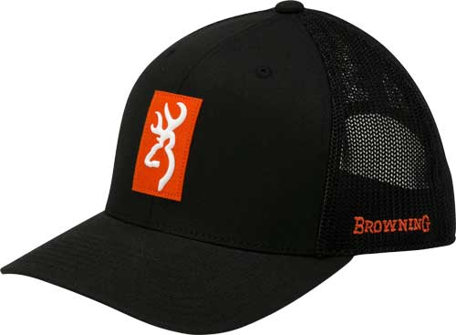 Browning Cap Snap Shot Black - W/orange Patch Adj