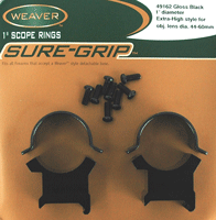 Weaver Rings Detachable Top - Mount Sure-grip 1" X-high Blk