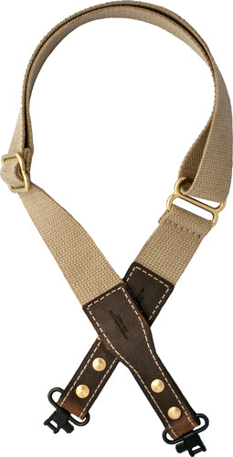 Versacarry Cotton Web Sling - W/ Leather Ends & Swivels Khak