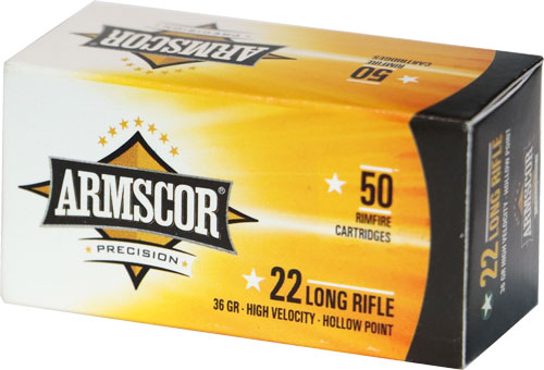 Armscor 22lr High-vel 36gr - 50rd 100bx/cs Plated Lead Hp