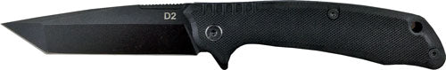 Abkt Elite Blue Shield Tanto - 3.5" Bearing Pivot D2 Steel