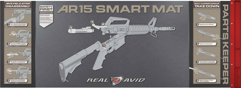 Real Avid Smart Mat Ar15 W/ - Parts Keeper 43"x16" Neoprene