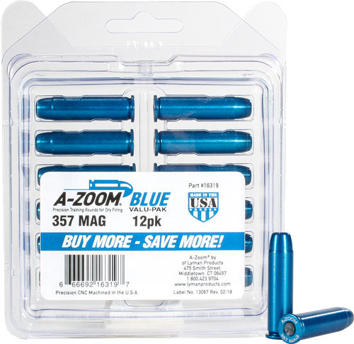 A-zoom Metal Snap Cap Blue - .357 Magnum 12-pack