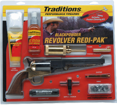 Traditions Bp Revolver 1851 - Navy .44 Cal Brass/wal Redi-pk
