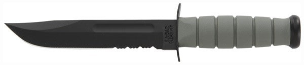 Ka-bar Fighting/utility Knife - 7" Serr W/plastic Sth. F-green