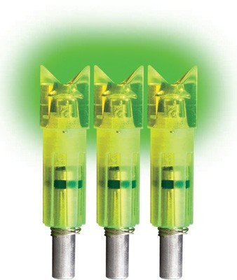 Lumenok Lighted Nock Xbow Grn - Crescent Easton Carbon 3pk