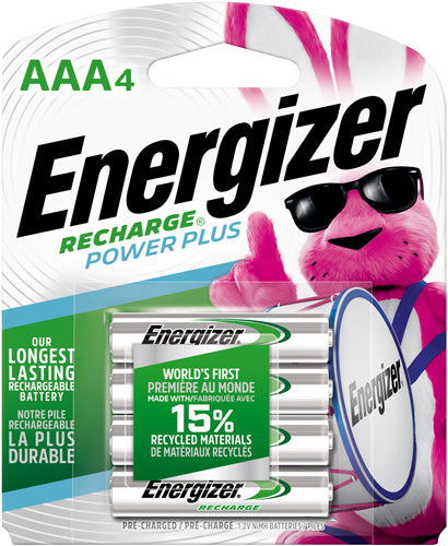 Energizer Rechargable Power - Plus Batteries Aaa 4 Pack