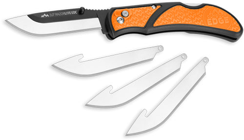 Outdoor Edge 3" Razor Lite - Edc Folder Orange W/4 Blades