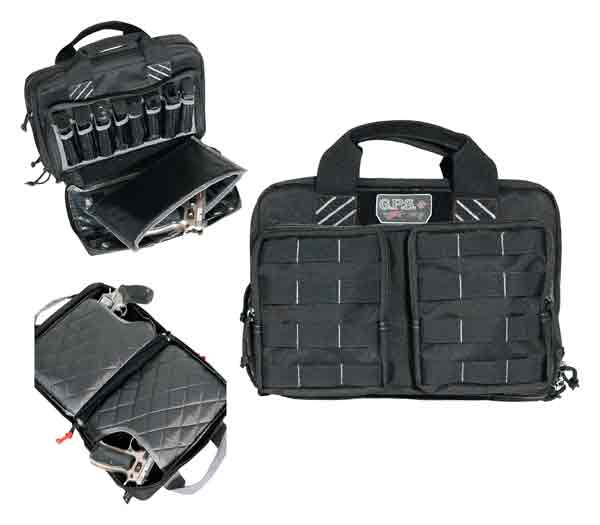 Gps Quad+2 Pistol Case - W/2-removable Pouches Black