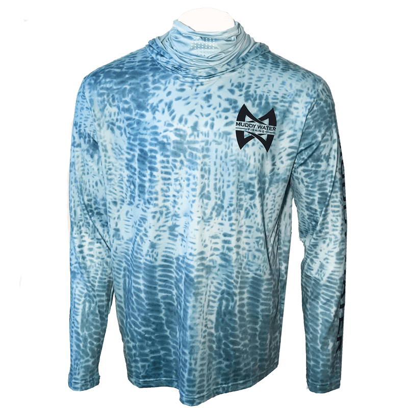PRO Guide Series Deep Sea (Hoodie/Mask Combo) - Light Blue with pattern - L