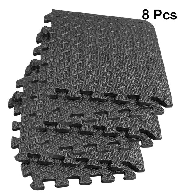 8Pcs Home Gym Mat EVA Leaf Grain Floor Mats