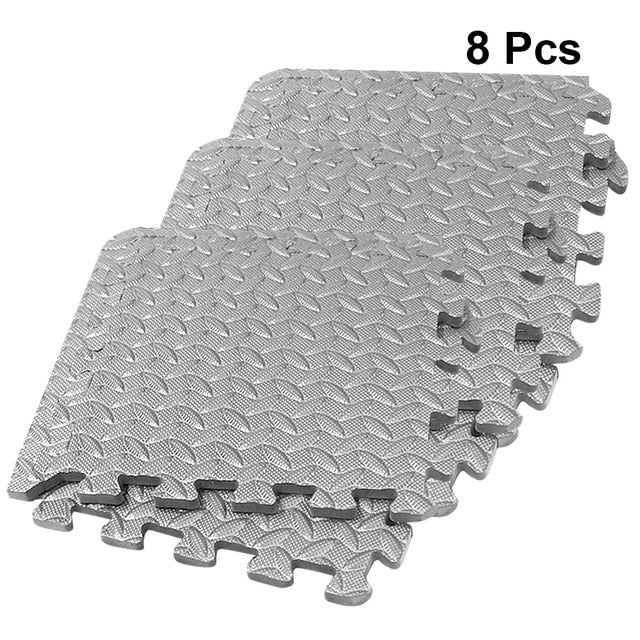 8Pcs Home Gym Mat EVA Leaf Grain Floor Mats