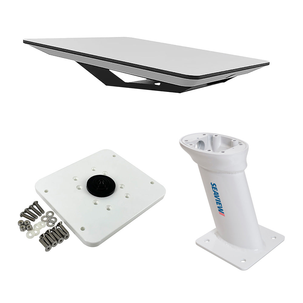 KVH Starlink Flat Panel Kit w/10" Seaview Pedestal Mount & ADASTLKA Starlink Top Plate - Activation & Service Plans Through KVH ONLY