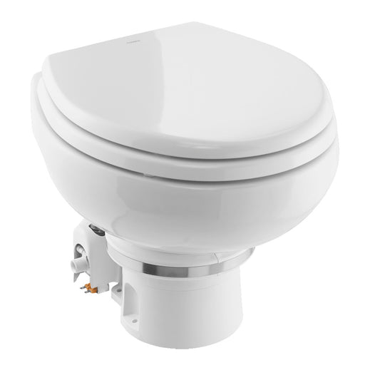 Dometic™ MasterFlush 7120 White Electric Macerating Toilet w/Orbit Base - Freshwater - 24V