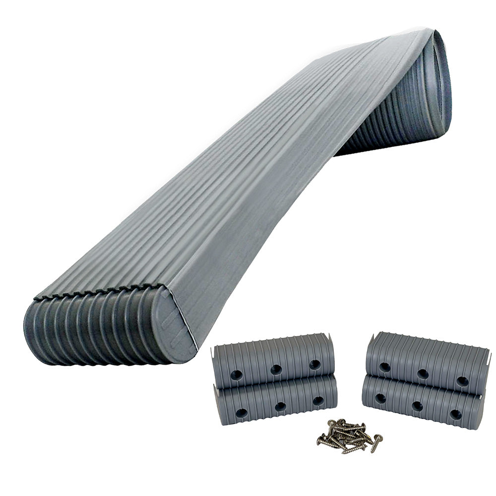 Caliber BunkWrap Kit - Grey 24' x 2" x 6" Roll + 4 Caps + HRDW Roll + 4 Endcaps & Stainless Steel Hardware