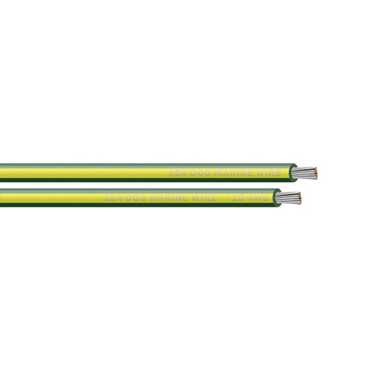 Sea-Dog 10 AWG Green/Yellow Stripe Primary Wire - 250'
