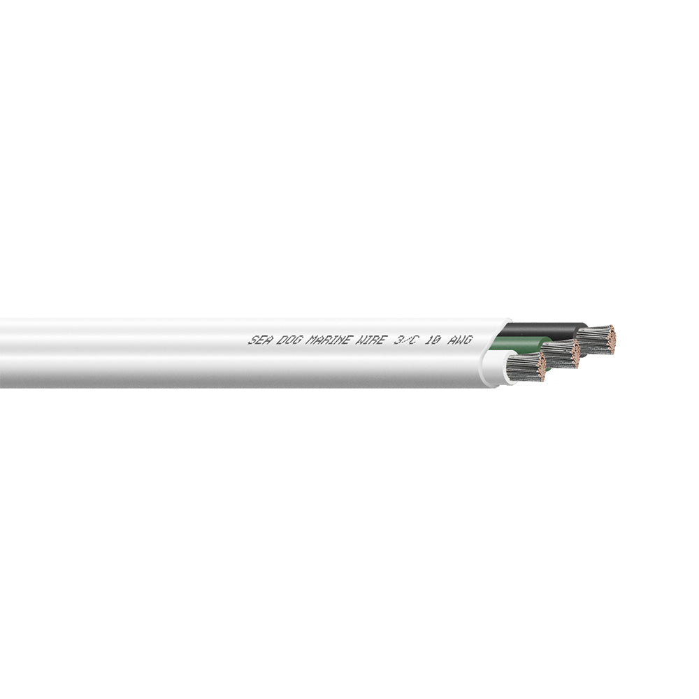 Sea-Dog 10/3 AWG Flat Triplex Wire - White/Green/Black - 100'