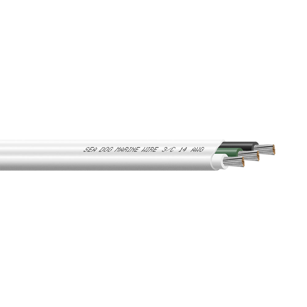 Sea-Dog 14/3 AWG Flat Triplex Wire - White/Green/Black - 500'