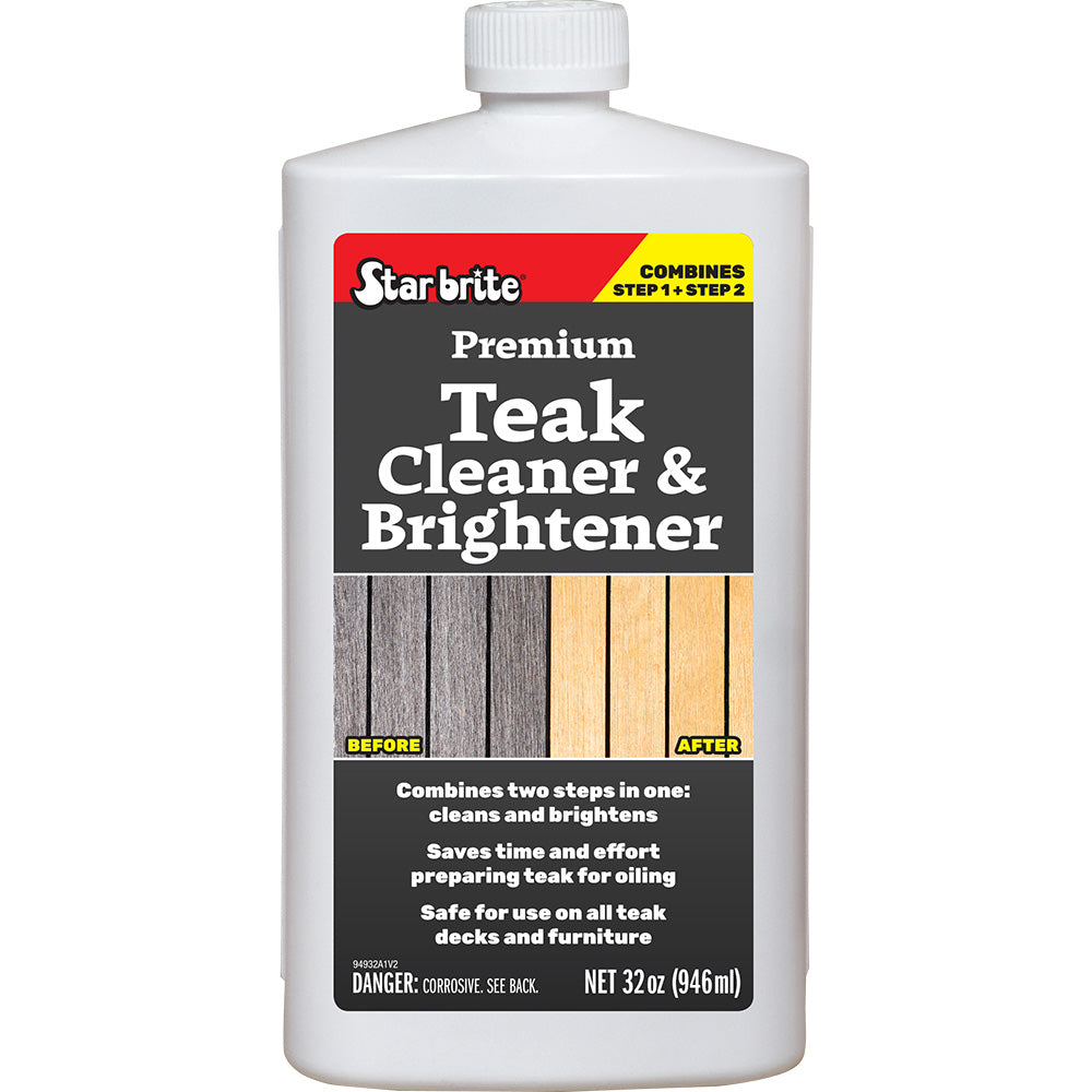 Star brite Premium Teak Cleaner & Brightener - Restore & Enhance Wood Grain - 32 oz