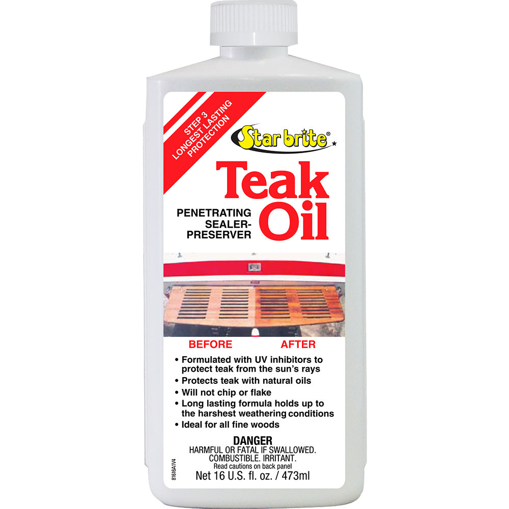 Star brite Teak Oil - Long Lasting, Penetrating, Sealer, & Preserver w/UV Inhibitors - 16 oz