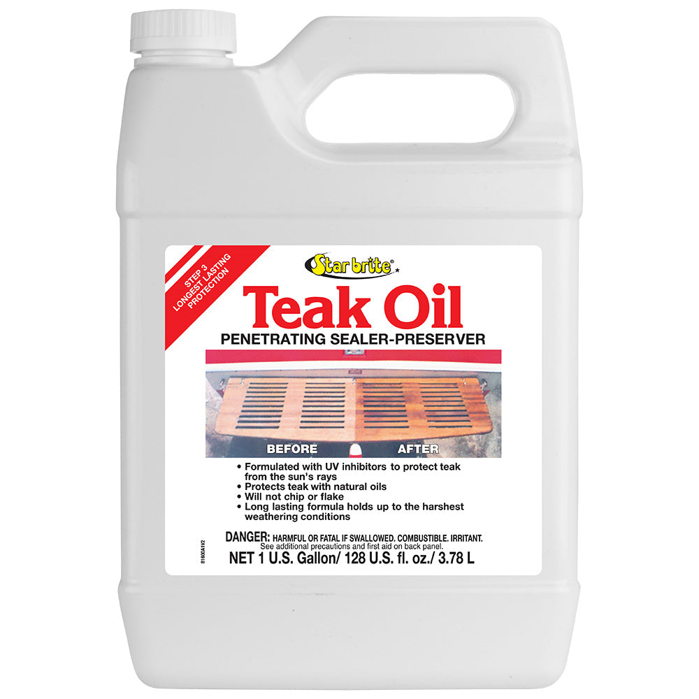 Star brite Teak Oil - Long Lasting, Penetrating, Sealer, & Preserver w/UV Inhibitors - 1 Gallon