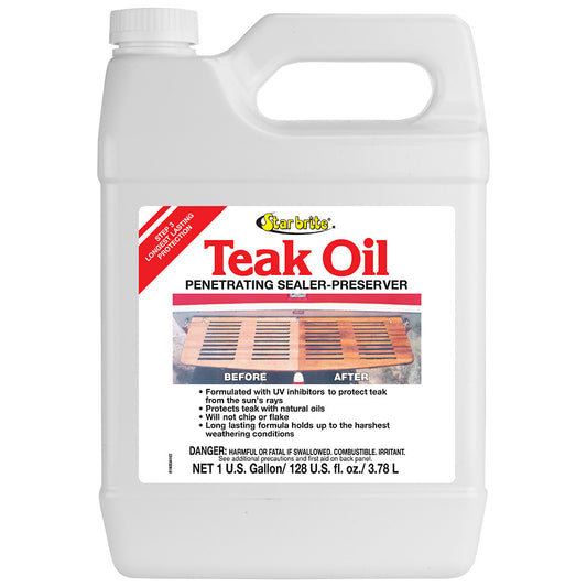 Star brite Teak Oil - Long Lasting, Penetrating, Sealer, & Preserver w/UV Inhibitors - 1 Gallon