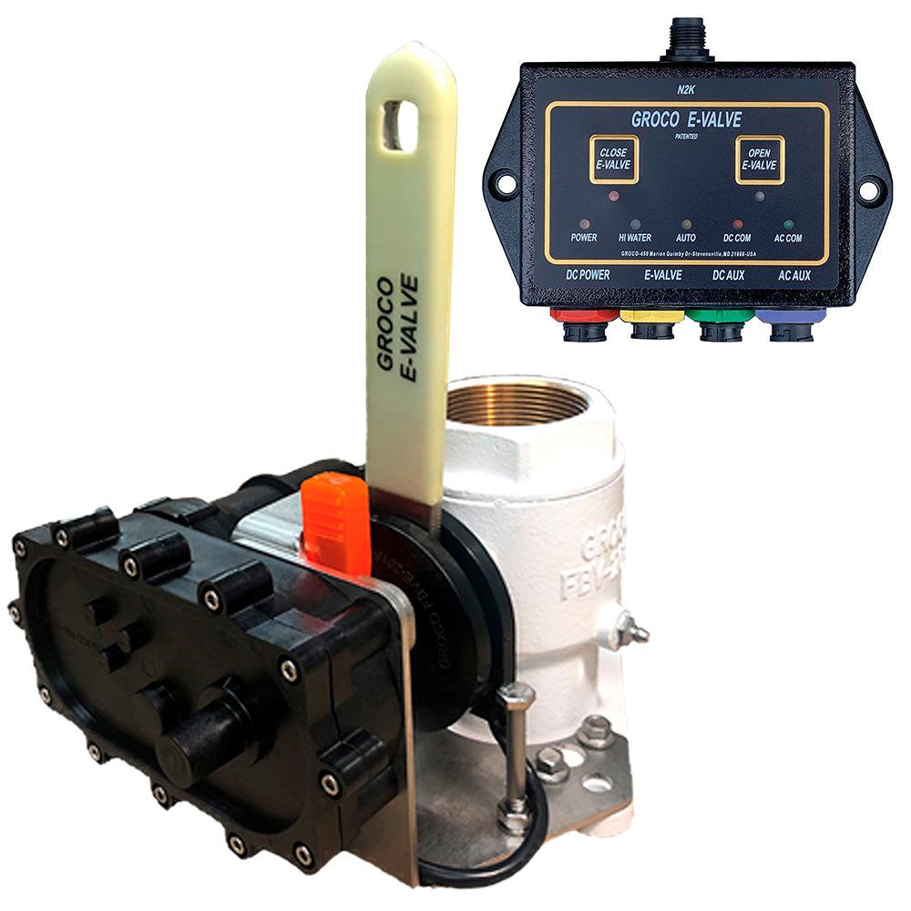 GROCO 3" E-Valve Kit - Bronze Electric Flanged Seacock - 12V