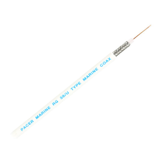 Pacer RG59UW Coax Cable - White - 150'