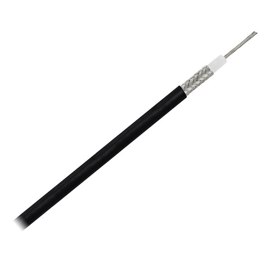 Pacer RG58AU Coax Cable Stranded TV Cond TV Braid - Black Jacket - 150'