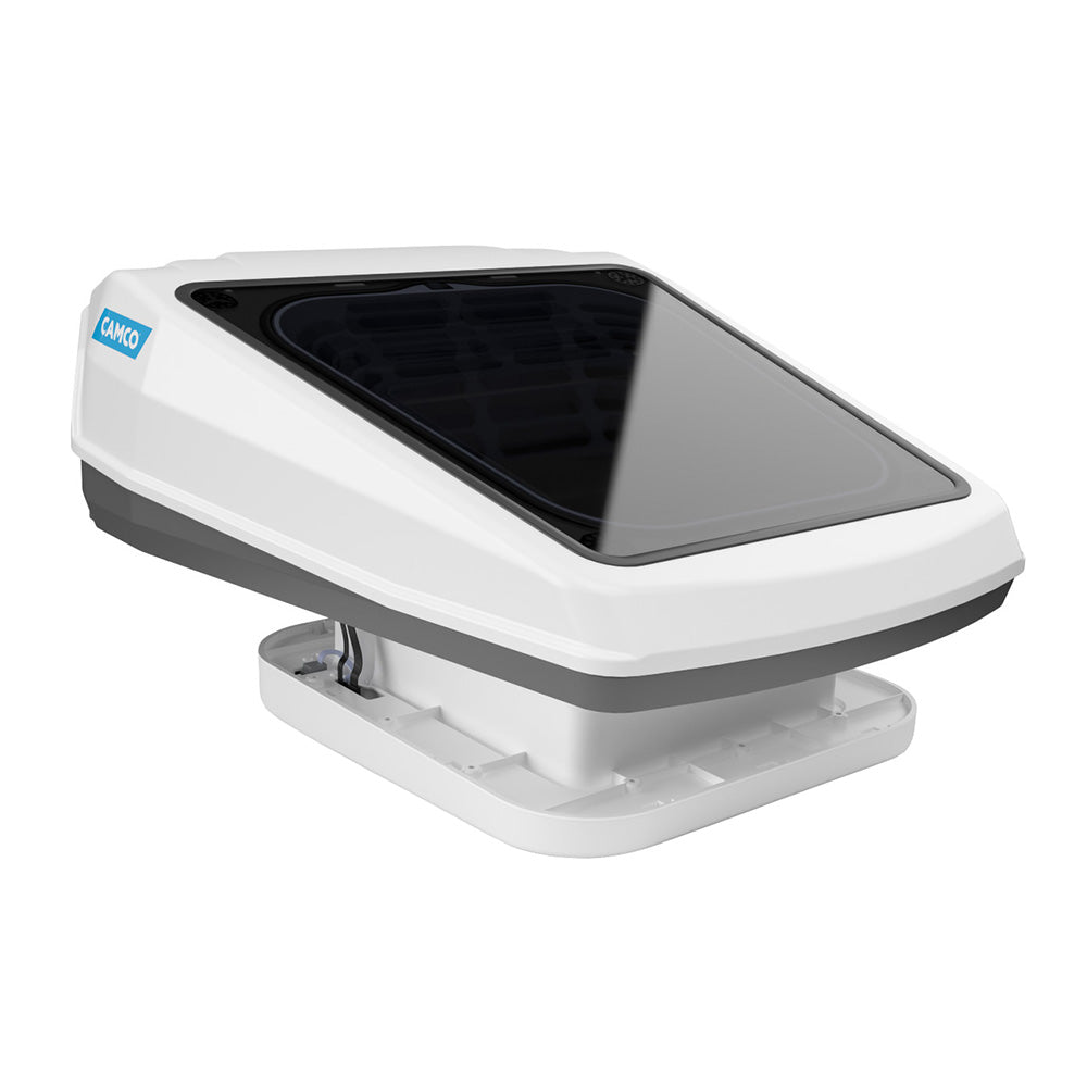 Camco Powered Roof Vent w/Skylight - White