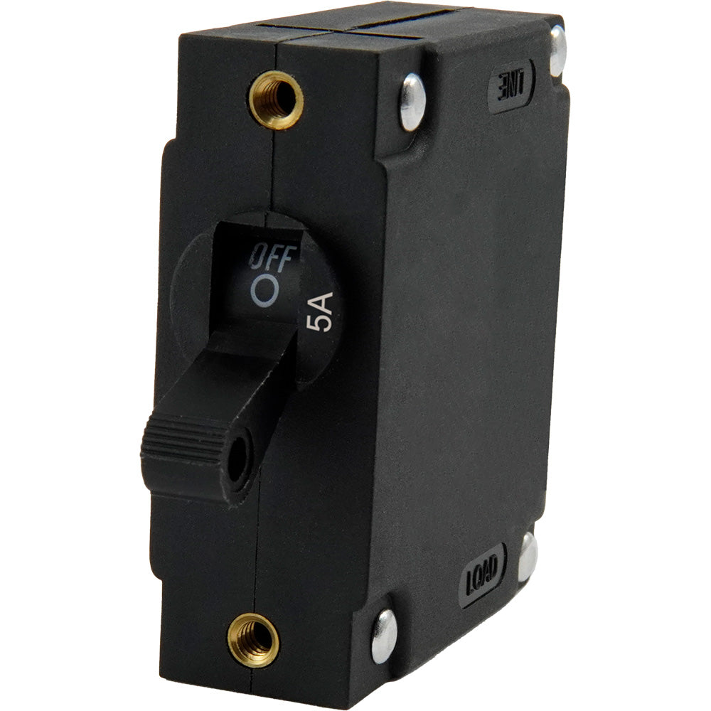 Egis A Series Black Toggle Panel Mount Circuit Breaker - Single Pole 5A