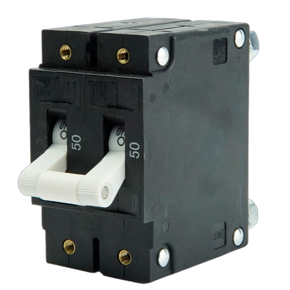 Egis C Series White Toggle Panel Mount Circuit Breaker - Double Pole 50A