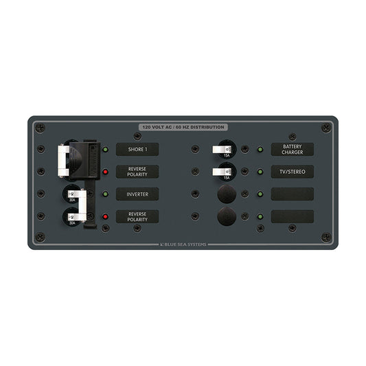 Blue Sea 8499 Breaker Panel - AC 2 Sources + 4 Positions - White