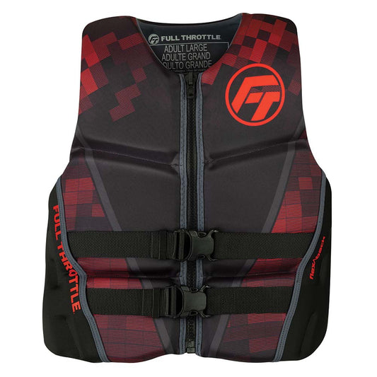 Full Throttle Men's Rapid-Dry Flex-Back Life Jacket - S - Black/Red