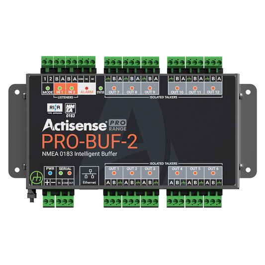 Actisense PRO NMEA 0183 Buffer - 2 OPTO Inputs, 12 ISO-Drive Outputs, Serial Port, Ethernet Port, Pluggable Screw Terminal