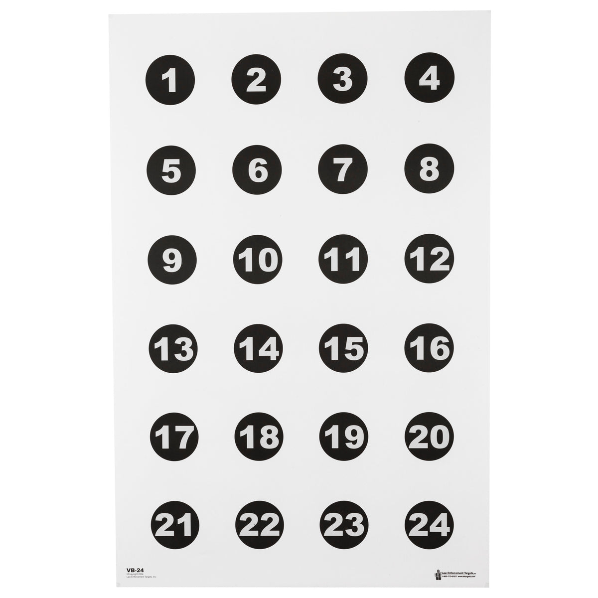 ACTION TGT 24 3" NMBR CIRCLES 100PK