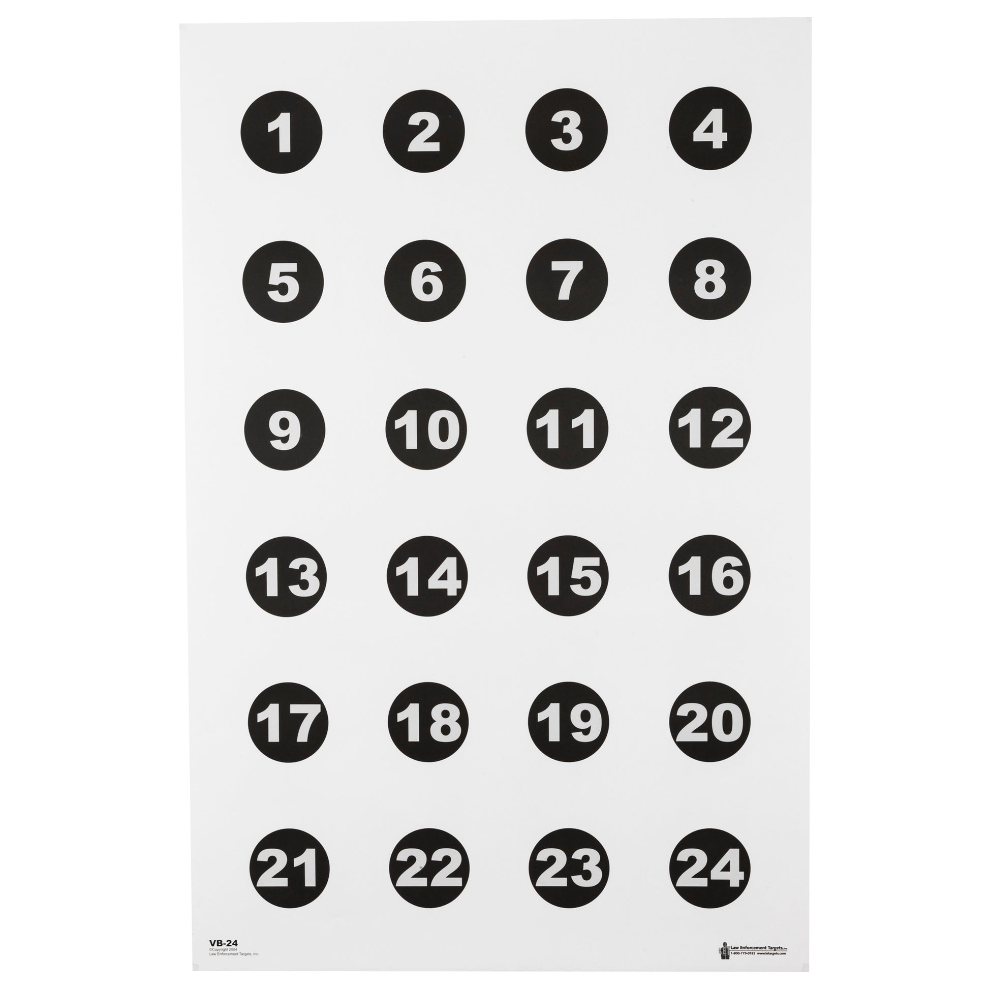 ACTION TGT 24 3" NMBR CIRCLES 100PK