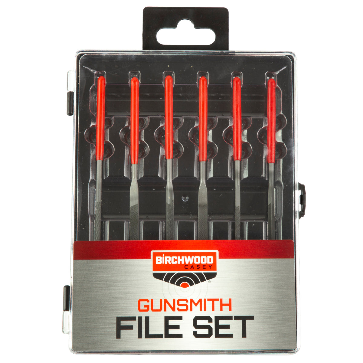 B/C GUNSMITHING FILE SET 6PC BLK/RD
