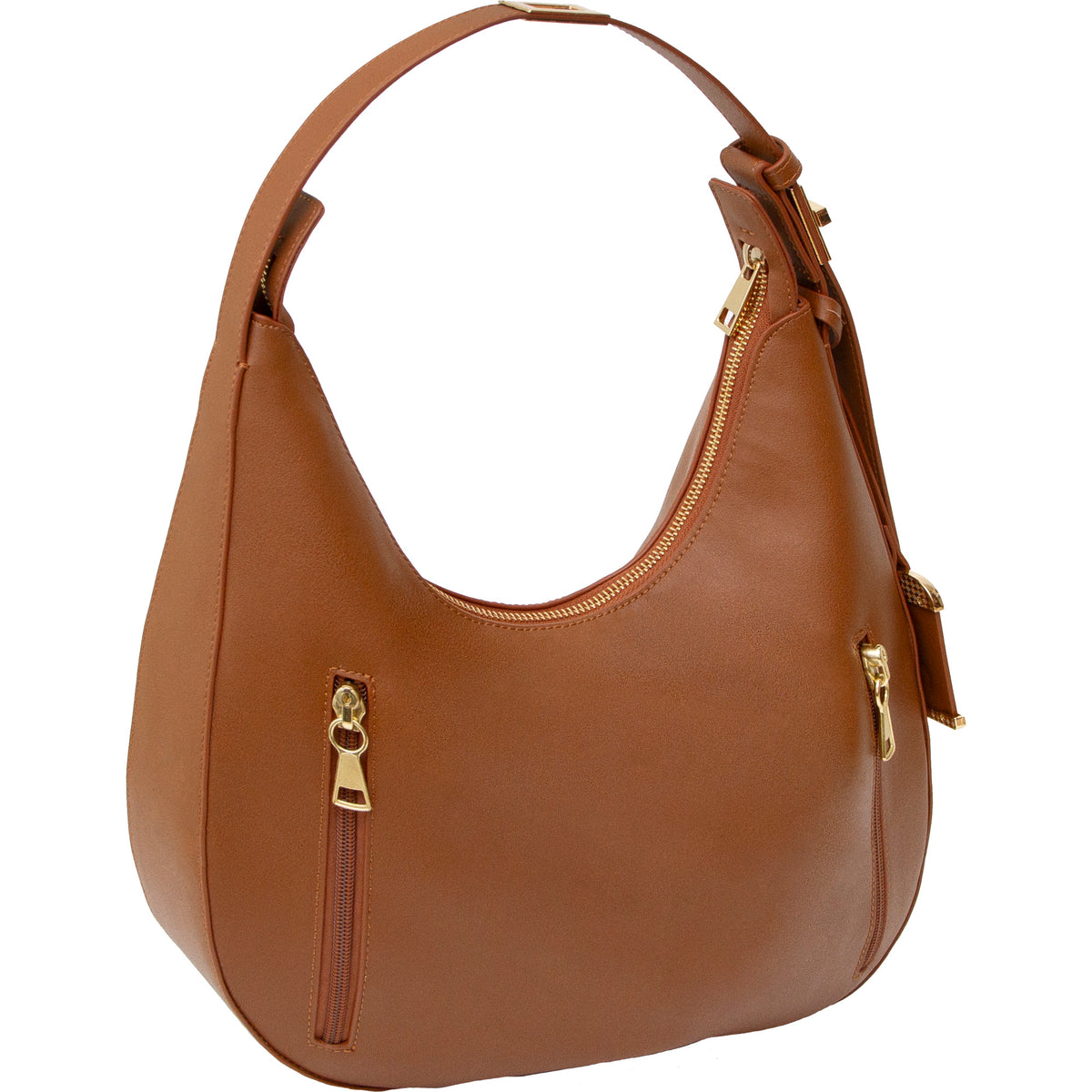 BULLDOG HOBO STYLE BAG COGNAC