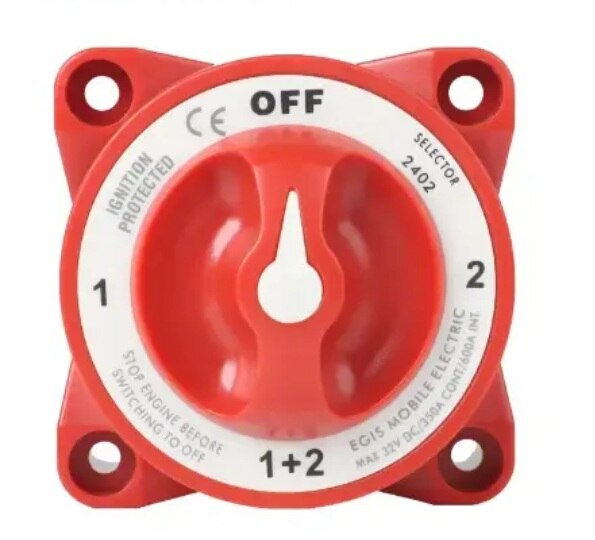 EGIS 2402 e-Series 350A  Battery Selector Switch Off/1/Both/2 w/AFD
