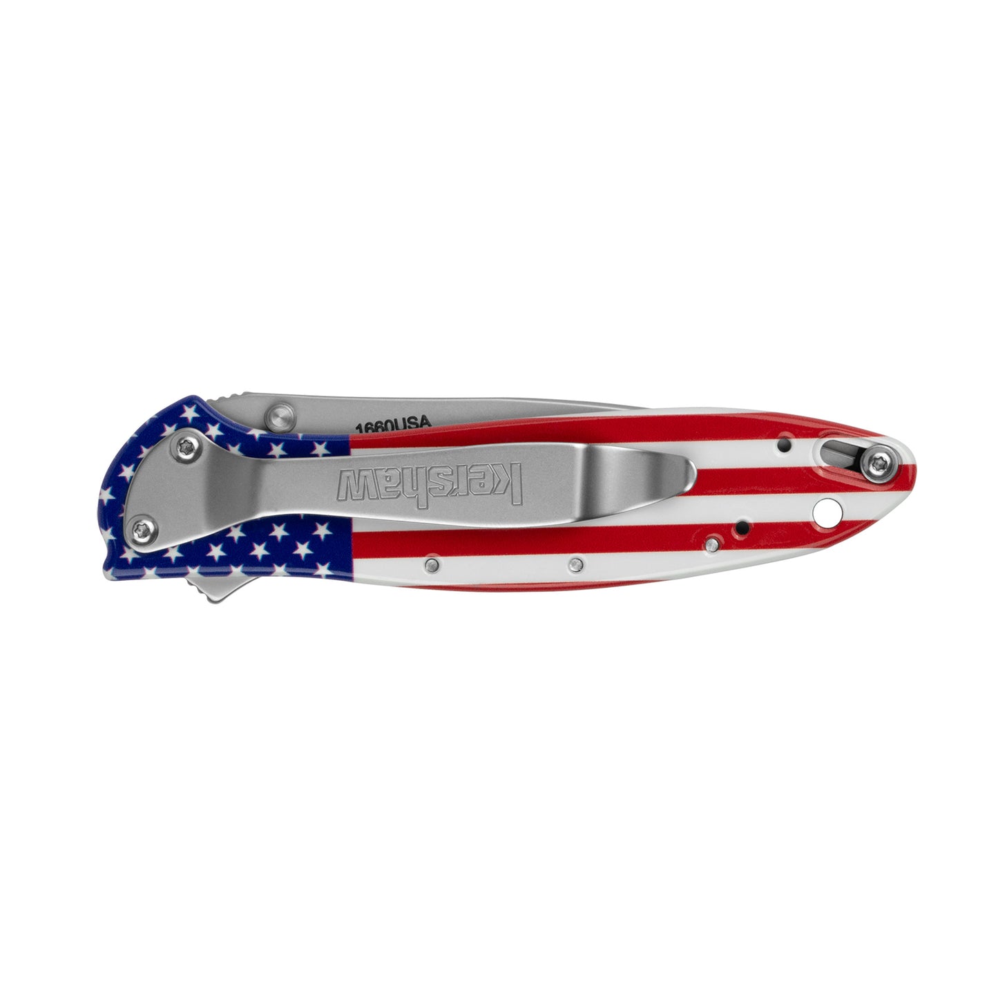KERSHAW LEEK 3" USA FLAG/SLV